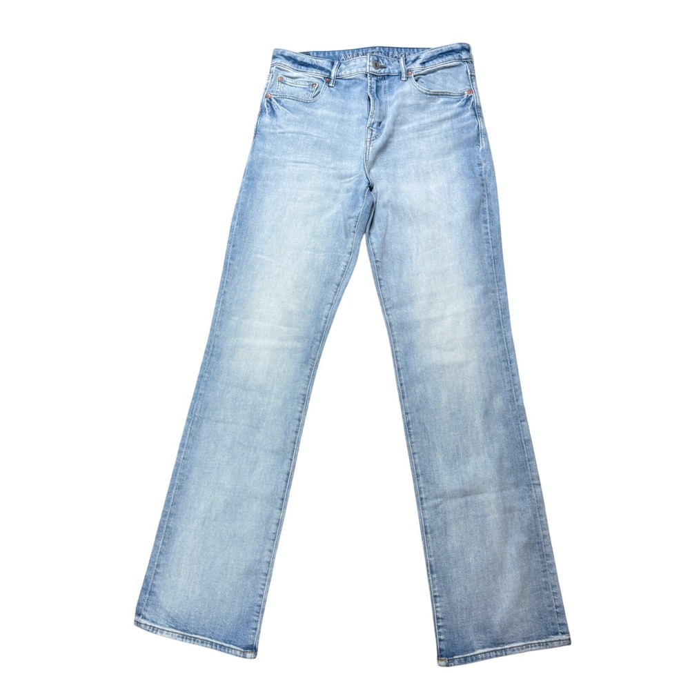 American Eagle Men 34x36 Original Bootcut Jeans Light Wash AirFlex Stretch Denim